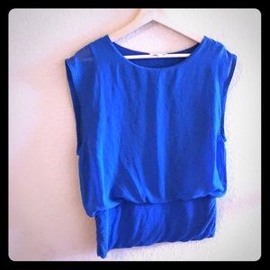 Royal Blue Sleeveless Blouse